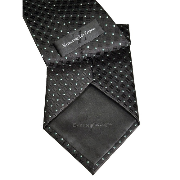 Flawless Ermenegildo Zegna Woven NeckTie 100% Silk Branded Polka-Dots - Picture 3 of 8